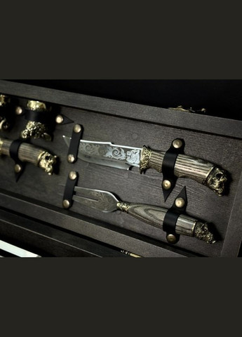 Набор шампуров Люкс Звери Максы в деревянном кейсе 15 предметов 47330170 NB Art (346534231)