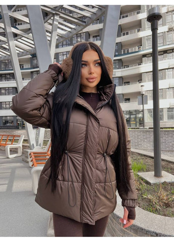 Коричневая зимняя куртка женская KaraMix