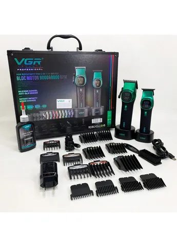 Комплект 2 в 1 V-885 S2 GREEN, акумуляторна машинка для стрижки та триммер VGR (386480716)
