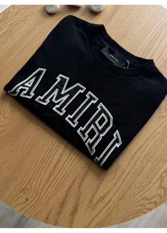 Жіноча Футболка Амірі Однотонна З Логотипом Чорна Amiri Seli No Brand - (395640852)