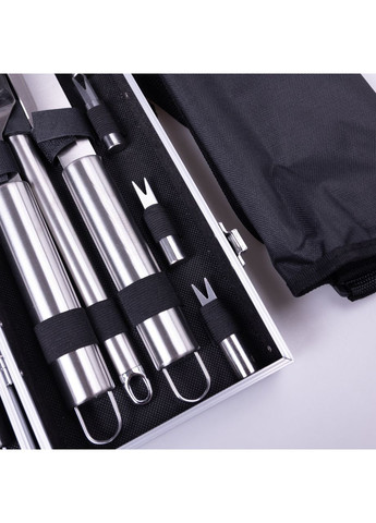 Набор аксессуаров для барбекю, мангала, гриля 19 предметов 42х14х7.5 см в кейсе HP-21-3 LUGI (370802564)