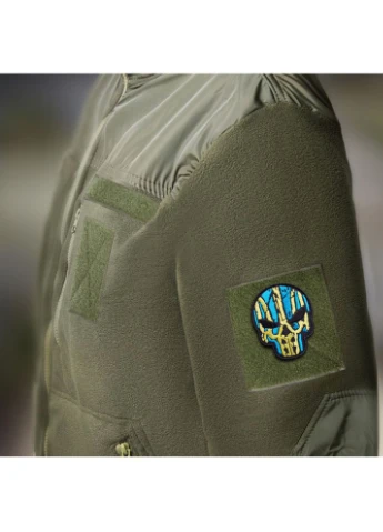 Набір шевронів 2 шт. на липучці Череп Герб України 7,5х6 см, вишитий патч нашивка (800030015) TM IDEIA (394556399)