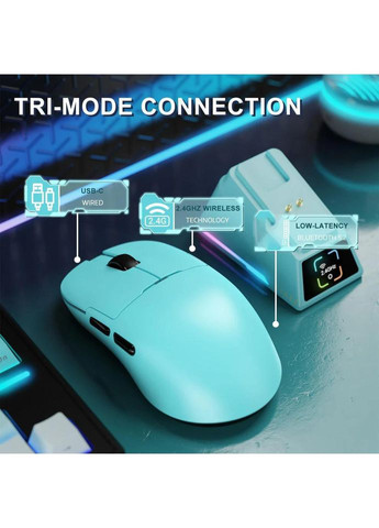 Игровая мышка AJ159 APEX PAW3950 Blue, 8K, 42000DPI, с зарядной станцией Ajazz (370202833)