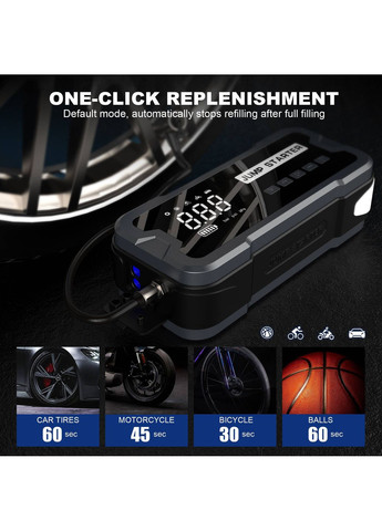 Бустер (пусковий пристрій) L082 (4000A, 24000mAh) + компресор (1379) iBoost (362410157)