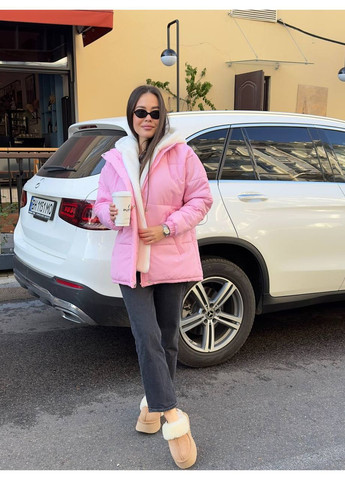 Розовая теплая женская зимняя куртка No Brand