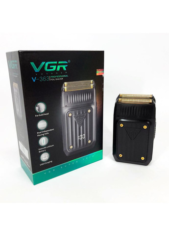 Електробритва V-363, Тример для вусів, Електробритва з насадками для бороди, Тример бездротовий VGR (372600814)