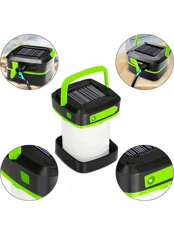 Складаний ліхтар-лампа з ручкою для кемпінгу на сонячній батареї Supretto (318017967)