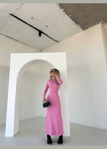 Рожева кежуал жіноча сукня рубчик No Brand