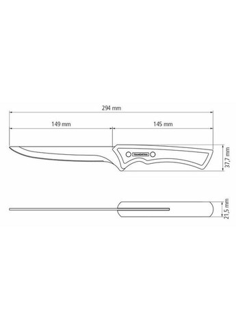 Нож разделочный Churrasco Black 152 мм (22840/106) Tramontina (292310851)