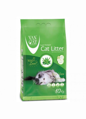 Бентонітовий наповнювач для котів Aloe Vera (0.62.25 мм) Ван Кет Аромат Алое Вера 10 кг (55451) Van Cat (278308230)