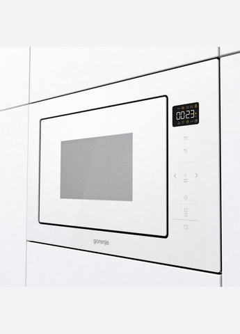 Микроволновая печь встраиваемая, 25л, электр. управл., 900Вт, гриль, дисплей, приготовление на нескольких уровнях, белый Gorenje