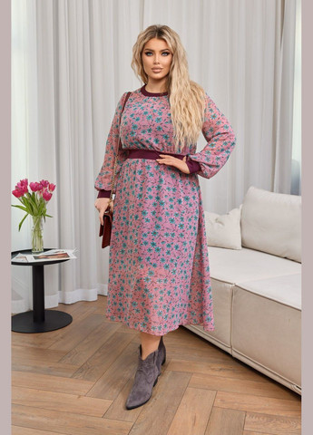 Бордова женское двойное платье цвет марсала р.48/50 451704 New Trend