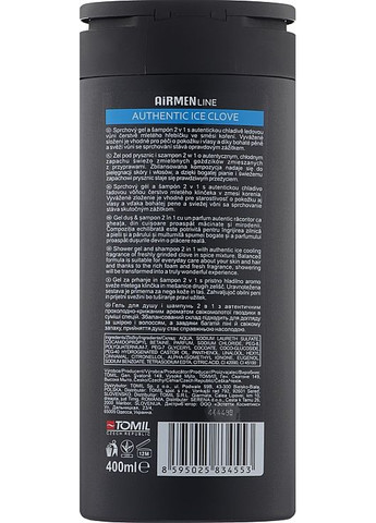 Гель для душа и шампунь 2в1 "Ледяная гвоздика" Airmen Ice Clove Shower & Hair 400ml (1027971-80867) Authentic Toya Aroma (368889410)