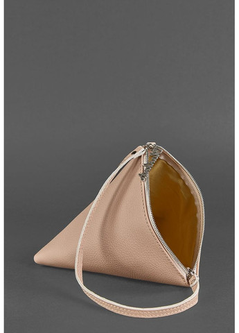 Шкіряна жіноча сумка-косметичка Піраміда світло-бежева BlankNote (348359127)