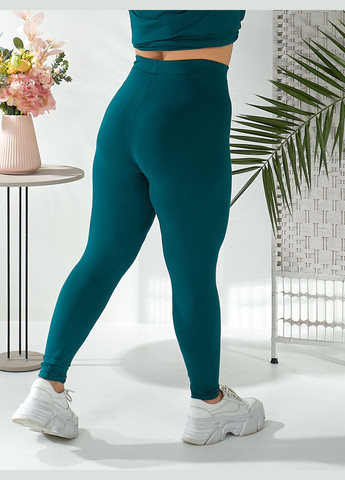 Зеленые демисезонные лосины длинные с высокой посадкой MeeLan