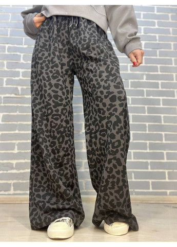 Брюки женские A-N 2630 палаццо леопардовый принт резинка на талии шнурок широкие No Brand (305694705)