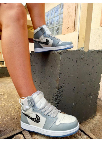 Білі Осінні кросівки чоловічі nike air jordan 1 retro x christian dior найк аір джордан No Brand