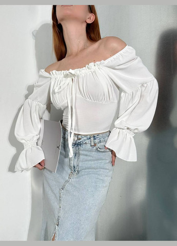 Молочна жіноча блузка оверсайз Avanti