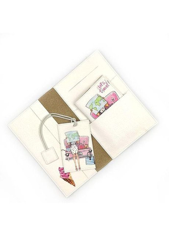 Тревел-сет: тревел-кейс + обложка для паспорта + бирка для багажа (Мари) экокожа No Brand (301422838)