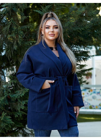 Синее демисезонное Женское кашемировое пальто Sofia