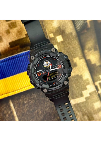 Наручний годинник чорний з червоним кварцові спортивні для чоловіків водонепроникні з будильником ProDobro (367267863)