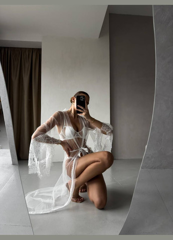 Белый демисезонный утонченный кружевной комплект Vakko