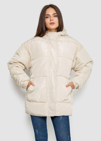 Світло-бежева демісезонна куртка жіноча демісезонна з поясом, колір світло-бежевий, 207r005 Ager