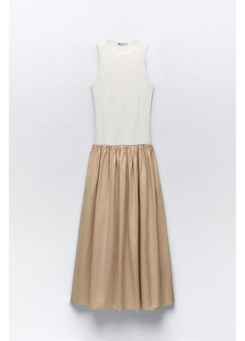 Белое комбинированное платье Zara