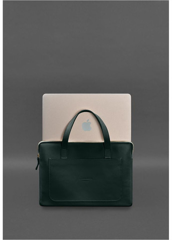 Шкіряний чохол з ручками для ноутбука 13 дюйм Зелений (A-028252) BlankNote (329742989)