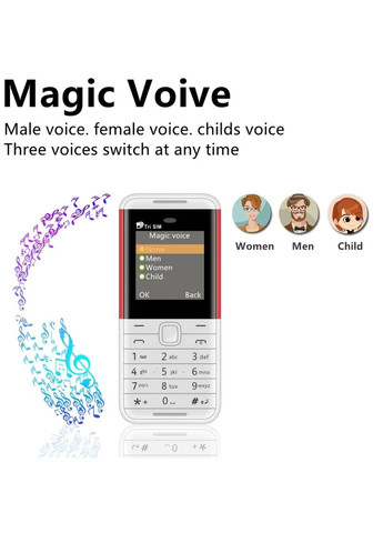 Міні мобільний телефон AIEK BM5310 3SIM Білий Home (288578998)