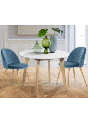 Стіл обідній AMADEO I 100*100*75 бук/білий Intarsio (372178936)