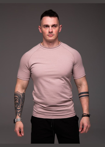 Бежева чоловіча футболка бежева рукав реглан No Brand