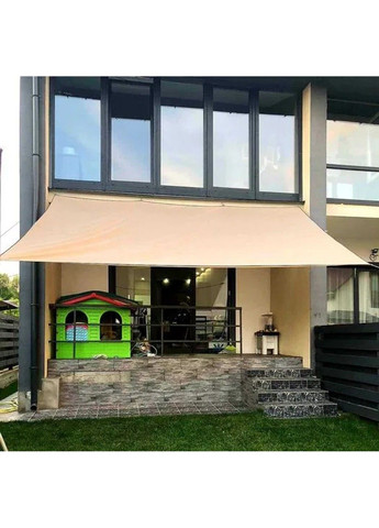 Тент навіс затіняючий водонепроникний прямокутний 3х4м Оксфорд (Бежевий) No Brand (332636480)