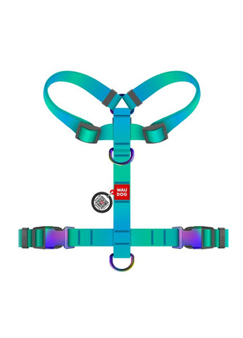 Шлей для собак Nylon Recycled с QR-паспортом, градиент, S, Ш 15 мм, A 30-40, B 37-47 см, голубой WAUDOG (332879140)