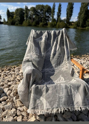 Покривало гіпоалергенне бавовняне 100х180 см Графітовий (П4К-AL-peshtamel-002-01) No Brand (308755282)