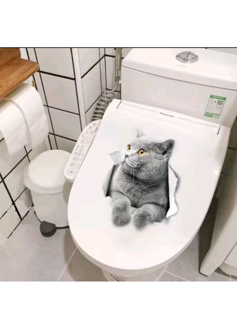 Наклейка на крышку унитаза Котик виниловая декоративная ( ) China (366874416)