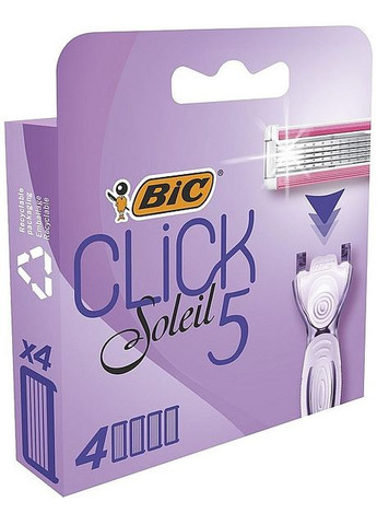 Змінні касети, 4 шт. Click 5 Soleil Sensitive 4шт (1140176-145714) Bic (368659762)