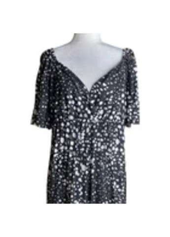 Чорно-білий коктейльна сукня Asos з абстрактним візерунком