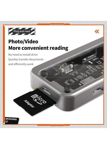 USB type C HUB 10 in 1 PD100W 4K 30 Гц USB 3.0 10 Гб/с RJ45 ЮСБ хаб для Макбуку Ноутбуку USB C type hub Baseus (366664728)