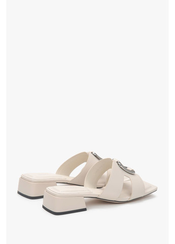Светло-бежевые шлепанцы, цвет молочный Estro