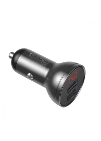 АЗУ Digital Display Dual USB 4.8A Автомобильное зарядное устройство 24W (темно-серый) 28273 Baseus (392281570)