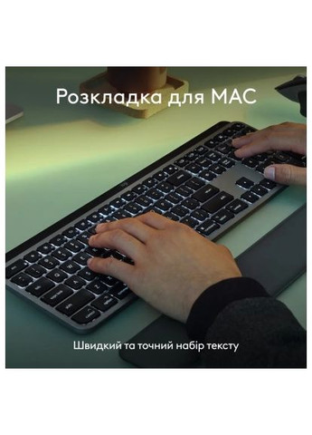 Клавиатура (920-011637) Logitech MX Keys S для MAC Bluetooth/Wireless UA Space Grey (364658898)