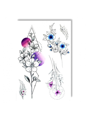 Тимчасове водостійке тату "Геометричні квіти" No Brand (312538015)