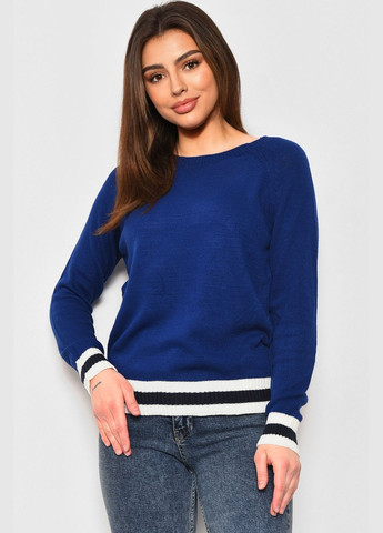 Синій демісезонний светр жіночий синього кольору пуловер Let's Shop