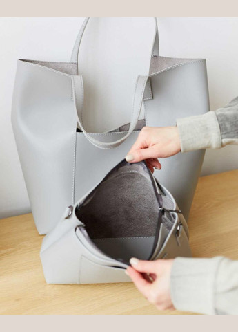 Комплект жіночих сумок на сірий плече з екошкіри «Трейс» WeLassie (298570415)