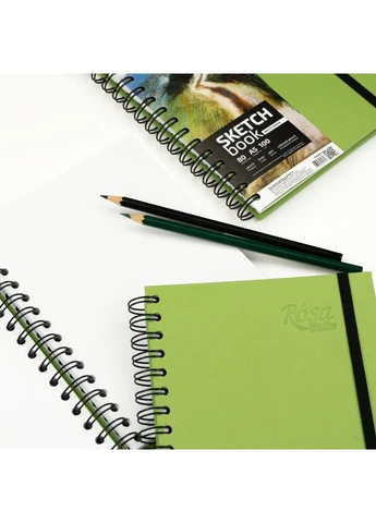 Блокнот на спіралі A5 (14,8х21см) 100г/м2 80л фісташковий Studio Rosa (387670974)