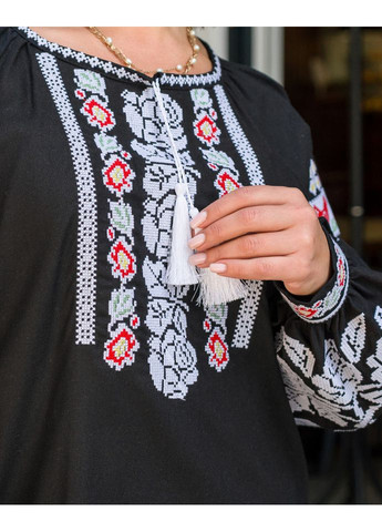 Чорна вишиванка жайворонки-3 Alenka Plus