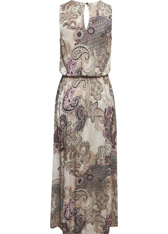 Бежевое платье Lascana с цветочным принтом