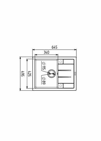 Гранитная мойка для кухни 6550 INTENSO матовая Черная Valeso (342069793)