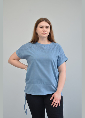 Женская повседневная футболка, Синяя (, 2XL, 3XL) No Brand - (294337214)